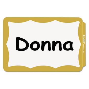C-Line® Self-adhesive Name Badges, 3.5 X 2.25, Gold, 100-box freeshipping - TVN Wholesale
